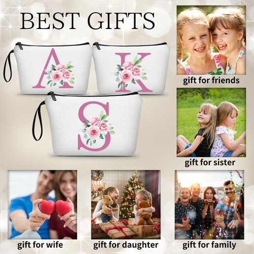 ARIOSEY Gifts for Girls,Monogrammed Gifts,Gifts for Women Birthday Unique,Personalized Makeup Bags for Women,Sister Birthday Gift Ideas,Teenage Girl Presents,Letter s
