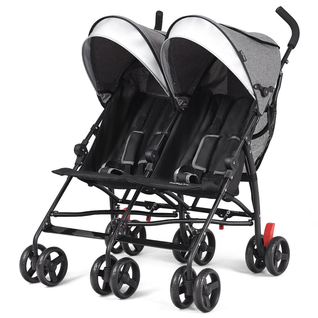 Navy Foldable Twin Baby Double Umbrella Stroller - Ultralight & Compact