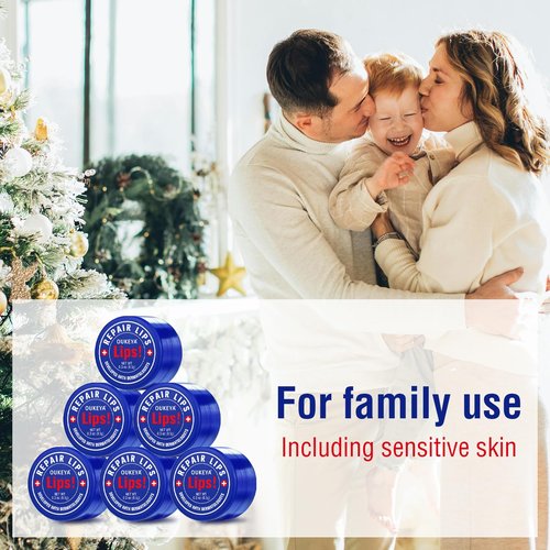 OUKEYA Lip Balm,0.25 Ounce,6Counts,Medicated Lip Chapstick Medicated w/Beeswax,Petrolatum,Peppermint Oi,100% Natural Ingredients,Medicated Lip Balm Lip Moisturizer for Echapped Lips Treatment