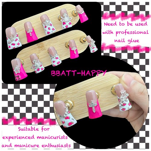 BBATT-HAPPY 134PCS Nail Charms for Acrylic Nails,Silver Star Planet Cross Punk Pink Pin Billiards Nail Art Accessories,Nail Jewels for Nail Art Supplies Craft DIY