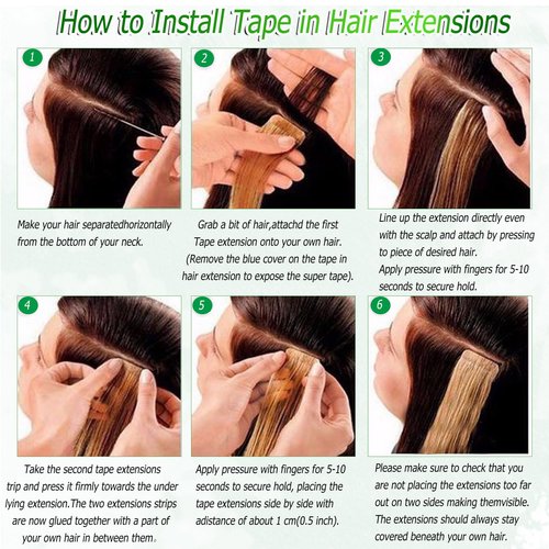 Tape in Hair Extensions Human Hair Yaki Straight Natural Black Hair Extensions Balayage Caramel Blonde Highlights Real Remyh Human Hair 14 Inch 50g/pack 20pcs Tape Hair Extensions for Black Women