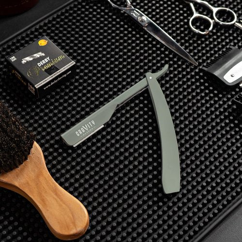 Professional Straight Razor Bundle - Stainless Steel Straight Edge Razor with 20 Gravity Premium Blades (Mystique, Dynasty)