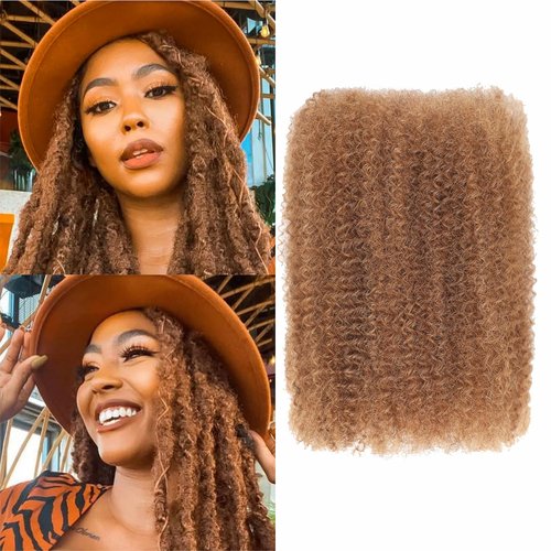 afro kinkys bulk human hair 8-28 inch afro kinky bulk 100% human hair for dreadlock extensions repair loc making twists (30#, 18inch)