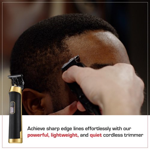 Red by Kiss Edge King Cordless Trimmer, Zero-Gapped DLC Blade for Precision Detailing, USB-C Quick Charge, Up to 4 Hours Runtime, Luxury Pouch, Blades Cover & Cleaning Supplies Included
