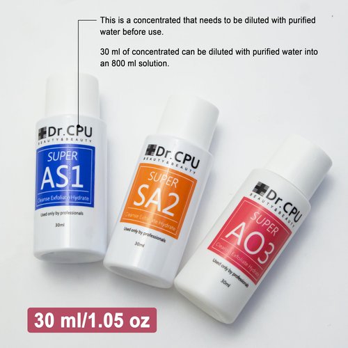 Hydrofacial serum Water Peeling Aqua Peel Concentrated Solution Face cleansing and moisturizing 30ml/1.01oz Per Bottle Dilute to 800ml/27oz Solution Use AS1 SA2 AO3 3 Bottles Per Set Elitzia ETCCS123T