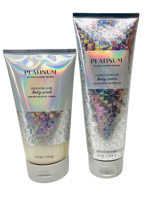Bath & Body Works Platinum Ultimate Hydration Body Cream and Body Scrub Set of 2