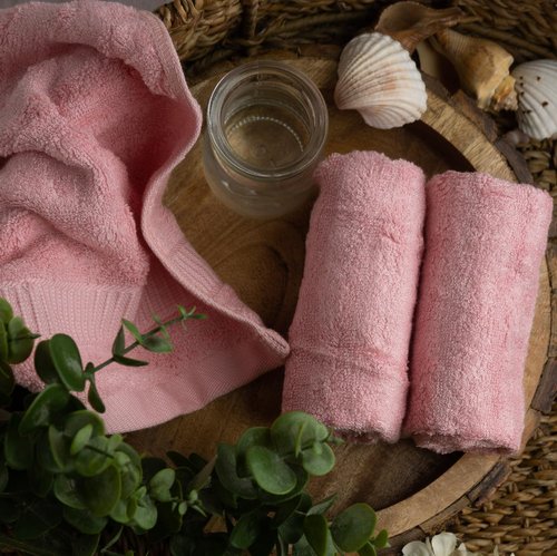 MUSH Rayon Derived from Bamboo Face Towel Washcloth | Ultra Soft, Absorbent Towel for facewash, Gym, Pool, Travel, Spa, and Yoga | 500 GSM 13 x 13 Inches | Pack of 9, Pink