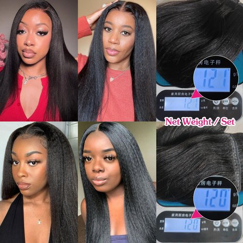 Yaki Straight Clip in 18inch Hair Extensions, 120G Full Head Real Human Hair Clip for Women Seamless Yaki Clip ins Hair Extensions for Thin Hair Natural Black 8Pcs Hair Pieces with Secure Clips