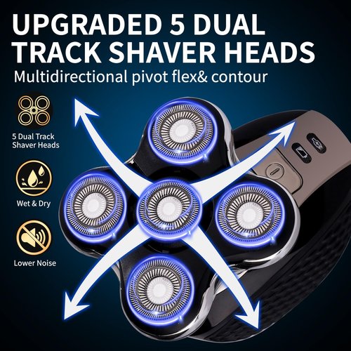 2 Pack Balder Pro Replacement Heads for Remington XR7000 Shaver,Balder Pro Head Shaver XR1500,XR1501 Replacement Blades,5 Dual Track Precision Blades for Bald Men,with 2PCS Cleaning Brushes