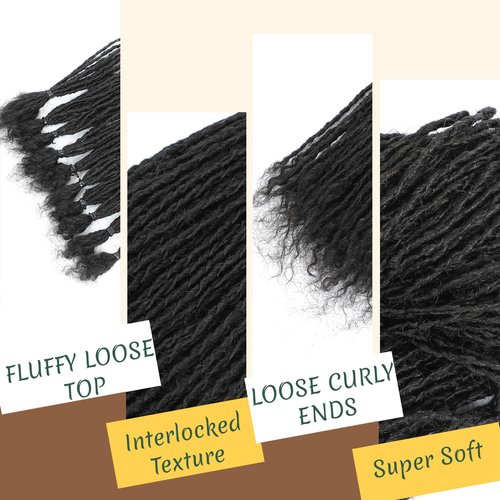8-12 Inch Sister locs Human Hair Handmade Interlock Locs Curly Tips Sister Locs Real Human Hair Microlocs Extensions Permanent Dreadlock Extensions Natural Soft Looking (0.2cm,10 Inch-20 Strands)