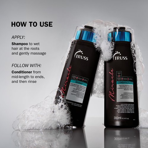 TRUSS Miracle Hair Conditioner for Women & Men - Anti-Aging & Color Protection Hair Care - Anti-Frizz & Hydrating Conditioner - Helps Restore Elasticity, Strength & Shine (10.14 oz)