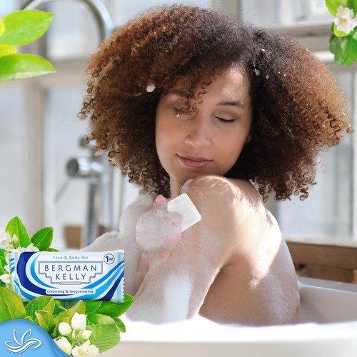 BERGMAN KELLY Rectangle Soap Bars, 2in1 Shampoo & Conditioner 2-Piece Set (White Tea, 1 oz each, 100 pc), Delight Your Guests with Revitalizing & Refreshing Sanitary Toiletries & Hotel Amenities