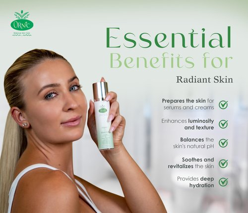 Ornic Botanical Skin Care - Organic Facial Toner with Hyaluronic Acid, Collagen, Rosemary & Aloe Vera - Natural Face Care for Hydration & Balance - Vegan & Cruelty-Free - 1.69 oz (50 ml)