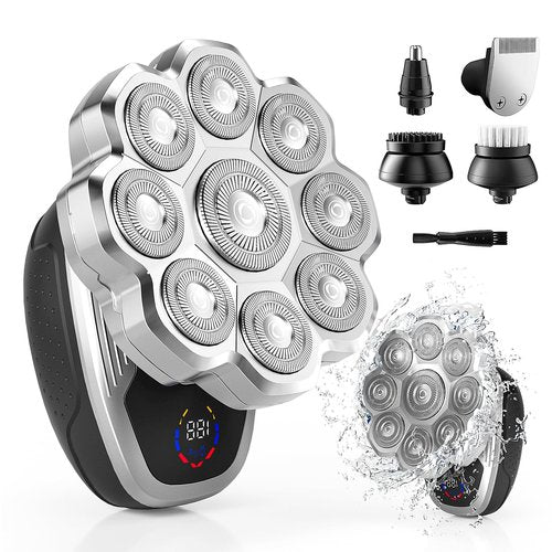 Electric Razor for Men,Head Shavers for Bald Men,5-in-1 Electric Razors with Wet & Dry Bald Head Shaver,9D Floating Head Shaver Comes with Magnetic Detachable Blades