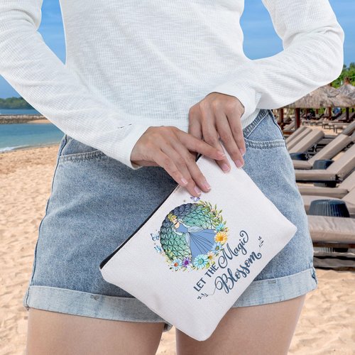 WZMPA Magical Princess Cosmetic Bag Movie Fans Gift Let The Magic Blossom Makeup Zipper Pouch Bag Fairy Tales Merchandise (Princess C -Blossom)