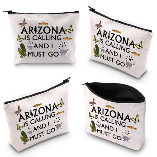 XYANFA State Lover Makeup Bag Desert Vacation Souvenir Gift Arizz ona Is Calling And I Must Go Cosmetic Bag