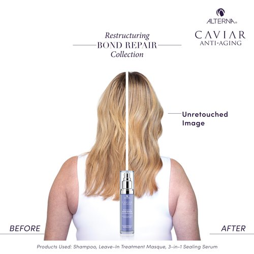 Alterna Haircare CAVIAR Anti-Aging Restructuring Bond Repair 3-in-1 Sealing Serum, Rebonds and Protects Damaged Hair,1.7 Fl Oz
