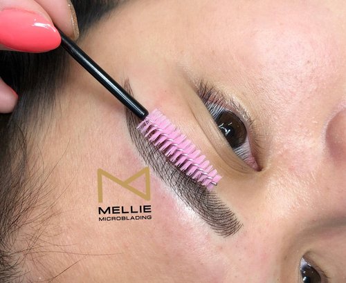 PACK OF 10 - Mellie Microblading Disposable Microblading Pen with Pigment Sponge Disposable Tool For Creating Eyebrows Microblading Supplies (Black, U18 .18mm)
