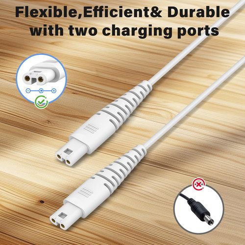 Cisain Replacement Charger Cord Compatible with Magic Wand HV-270, Power Cord Charging Cable for Magic Wand HV-270 Massager (White)