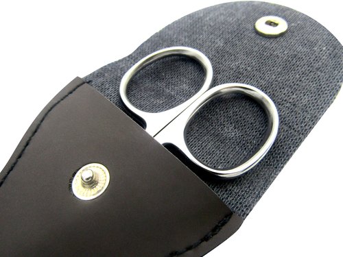 Melwey Rounded Stainless Steel Facial Hair Scissors – Safety Scissors for Nose Hair, Eyebrows, Eyelashes, Mustache, Beard, and Baby Nails