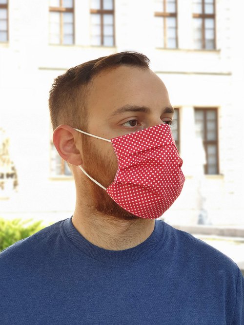 LILIND Face Mask, 5-Pack Handmade, Reusable, Washable, 100% Cotton, 5x Mix Dots