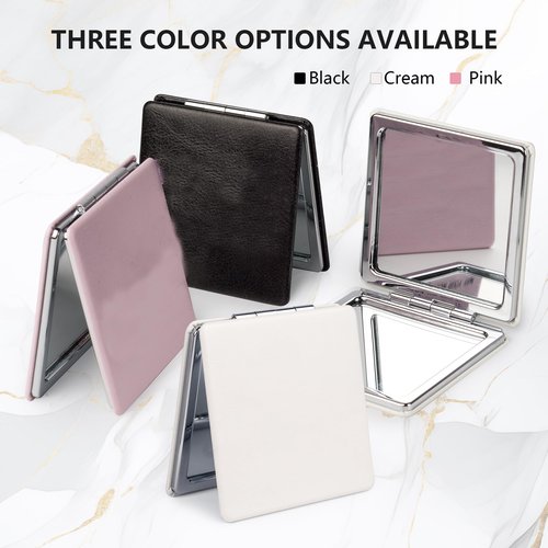 MIRORA Compact Mirror, 1x/2x Magnifying Foldable Cosmetic Mirror, Portable Travel Mirror for Pocket and Purses, Singer Merch Compact Mirror for Fans (Black)