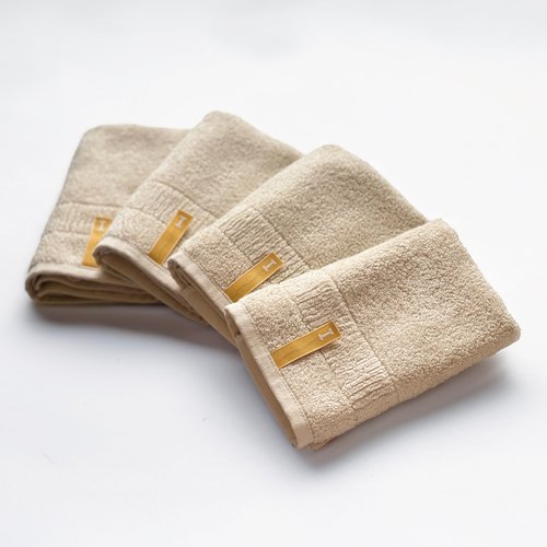 Highly Absorbent Organic Cotton Washcloths, Soft & Durable Face Towels, Made in Japan, Oeko-Tex Class 1 Certified, 7.1 x 7.1 inch, Ivory, Pack of 4 – Proof of Purity