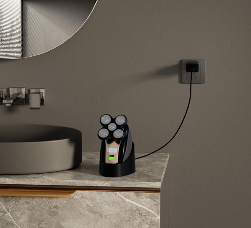 Charging Dock Compatible with Freebird FlexSeries Electric Head Hair Shaver, Charger Cord Base Stand with Power Cable for Flex Series Replacement Razor Adapter
