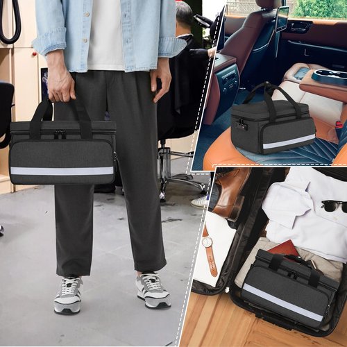 CURMIO Hair Clipper Carrying Case, Hair Cutting Supplies Bag Compatible with Ufree/Brightup/Wahl/KIKIDO/Novah/Hatteker/Andis and Most Standard Hair Trimmer, Bag Only, Black