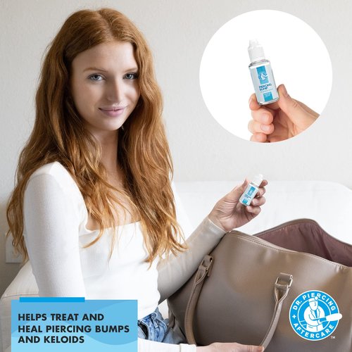 DR. PIERCING AFTERCARE Swabs and Bump - Saline Solution for Piercings - Earring Nose Belly Ear Piercing Cleaner - Saline Wash, Ear Hole Cleaner – Piercing Aftercare Formula