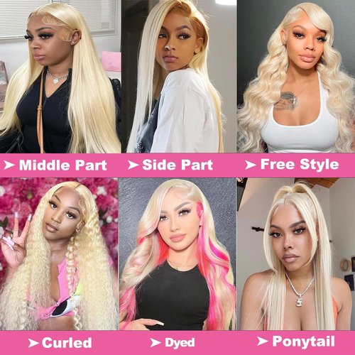 613 Blonde 5x5 Lace Closure, 12A Grade Human Hair 613 Closure Pre Plucked With Baby Hair Blonde Color Brazilian Virgin Straight Hair Invisible Lace Frontal Closure Free Part 14 Inch