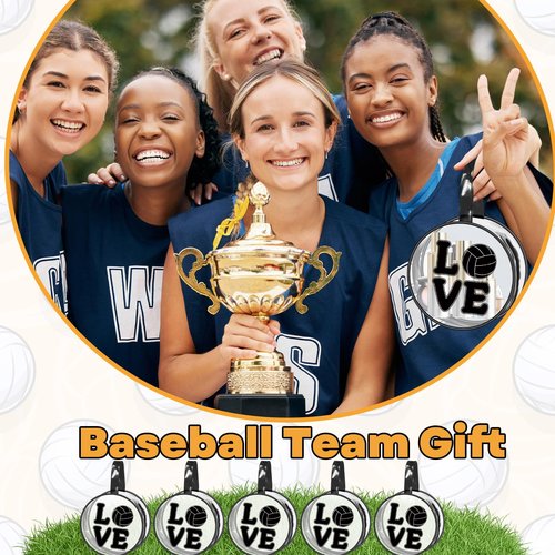 Yeyeplum 20 Pcs Volleyball Gifts Makeup Bag Clear Waterproof PVC Volleyball Cosmetic Bags Travel Toiletry Zipper Pouch Round Portable Sport Cosmetic Case for Women Girls Team Gift Party Favors