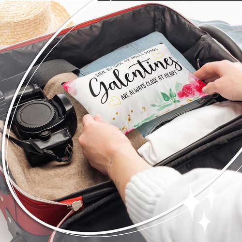 Reginary 6 Pcs Galentines Day Gifts Galentines Makeup Bag for Her Friend Appreciation Gifts Makeup Bag for Women Valentines Friends Female Sister