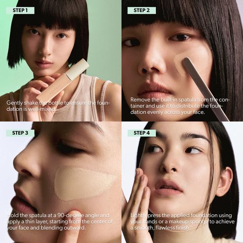 ENTROPY MAKEUP Organza Fit Spatula Foundation, Sheer to Medium Coverage, Built-In Spatula Applicator, Natural Finish, Flawless Skin, Long-Lasting Ultra Lightweight, Korean Makeup, #22.8