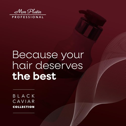 Mon Platin Professional Black Caviar Hair Cream, Luxurious Nourishing Styling Cream for Smooth & Shiny Hair, Ultimate Hair Care, Hair Styling Cream with Silk Protein & Antioxidant 400ml