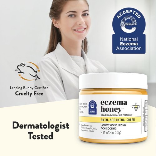 ECZEMA HONEY Original Skin-Soothing Cream & Oatmeal & Lavender Soap - Bundle for Sensitive Dry & Skin - Cruelty Free