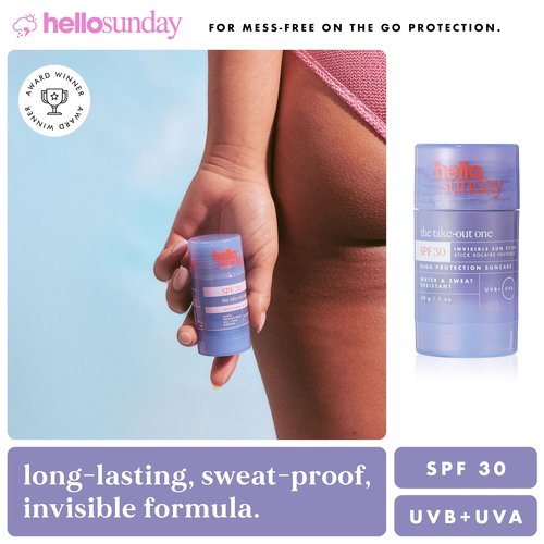 The Take-out One Invisible Sun Stick SPF 30 Pa Plus by Hello Sunday for Women - 1 oz Sunscreen