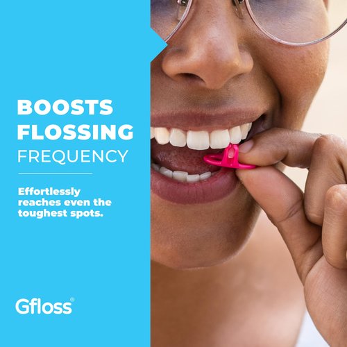 Gfloss Hands-Free Dental Floss - 120 Count (Pack of 3) + Light Travel Case - Easy to Use, Discreet Flossers for Adults | Travel Floss | Thin Soft Floss for Tight Teeth | PFAS-Free | Unwaxed