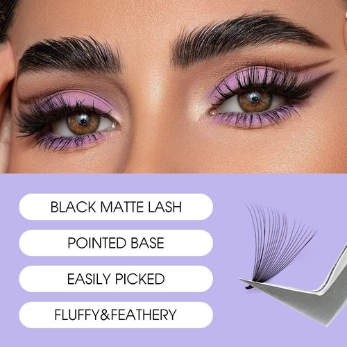 WENDY Lashes Premade Fans Eyelash Extensions 1200PCS Eyelash Extension 20D Volume Lash Extensions Loose Promade Fans D Curl Mixed 9-20mm Pointed Base Pre Made Lashes(1200PCS-20D-0.07-D, 9-20mm mixed)