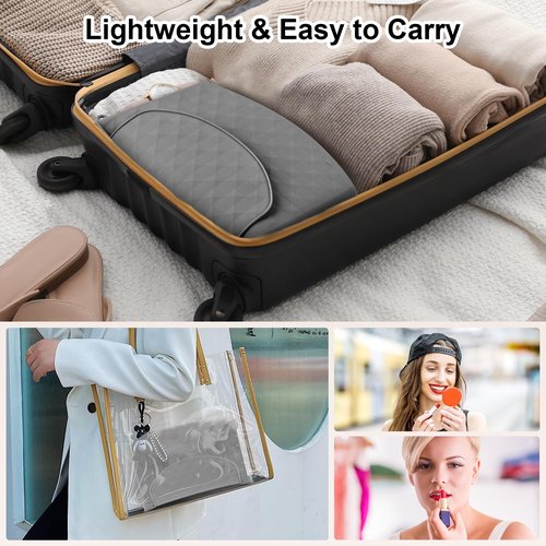 NPET Silicone Travel Makeup Bag with Magnetic Closure, Large Size Makeup Bag Organizer Easy Carry Travel Cosmetic Bag Travel Essentials Soft Silicone Make up Bags for Women Girls Men (Gray)