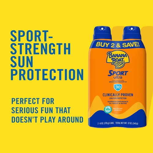 Banana Boat Ultra Sport Reef Friendly Sunscreen Spray, Broad Spectrum SPF 50 & 30, 6 Oz (Pack of 2), Sport Ultra SPF 30 Sunscreen Spray