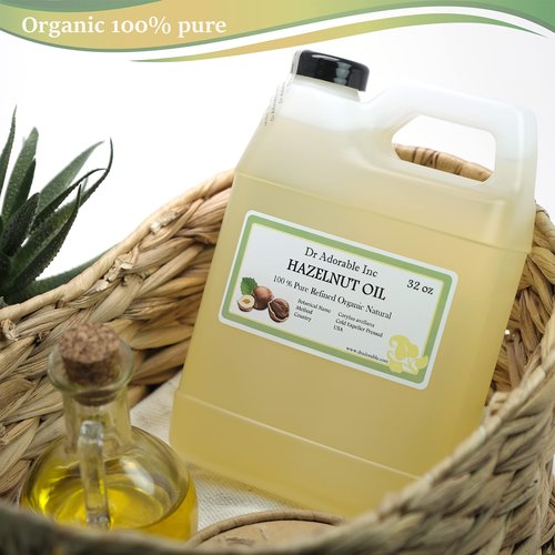 Dr Adorable - 32 oz - Hazelnut Oil - 100% Pure Natural Organic Cold Expeller Pressed