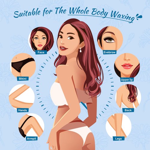 Ajoura Hard Wax Beads 2-Pack: Cream Wax for Sensitive Skin, Chamomile Wax for Fine Hair Removal - Eyebrow, Facial, Body (Legs, Arms, Underarms, Bikini) (1lb each)