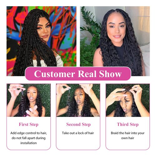 Human Braiding Hair for Boho Braids, 20 Inch 100g 2 Bundles Water Wave Bulk Human Boho Hair for Braiding 12A Virgin Curly for Knotless Braids Human Hair Bundles Natural Color