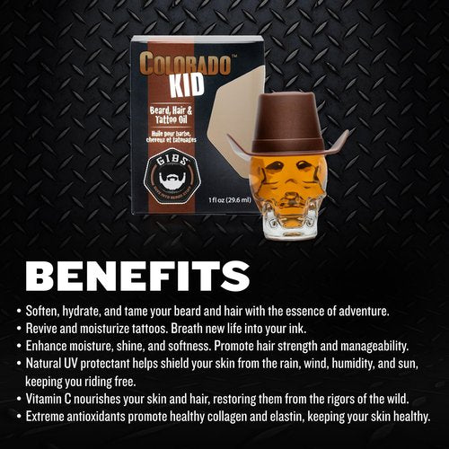 GIBS Grooming Colorado Kid Hair, Beard & Tattoo Oil, 1 Fl Oz