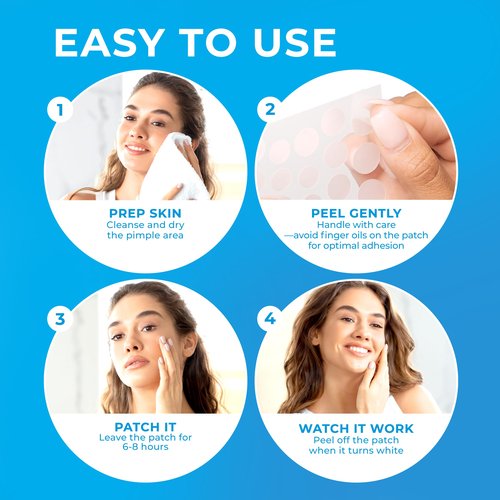 PatchRx Pimple Patches for Face (500 Patches), Hydrocolloid Acne Patches with Tea Tree Oil, Pimple Patch Pimple Stickers - Hydrocolloid Patch Acne Dots - Acne Pimple Patches For Face - Zit Patches