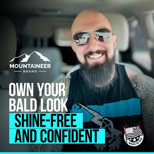 Mountaineer Brand Bald Head Care Gifts For Bald Men | All Natural 3 Step Daily Skin Care for Healthy Scalp & Face | Exfoliate Scrub | Cleanse Wash | Shine Away PH Balance