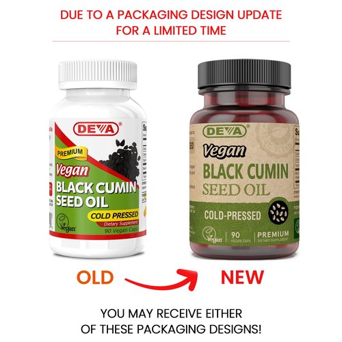 DEVA Vegan Nutrition Black Cumin Seed Oil, Cold-Pressed, Unrefined, 90 Vegan Capsules, 2-Pack