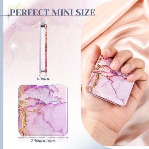 Cindeer 20 Pcs Compact Mirror Bulk Small Purse Portable Pocket Hand Double Sided Magnifying Makeup Mirror Square with 2X 1x Magnification for Girls Woman Mother Travel
