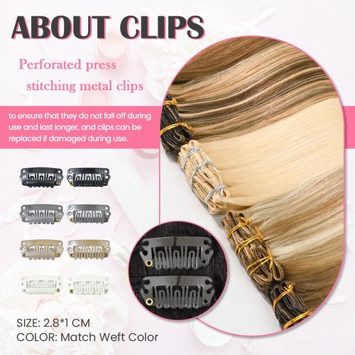 Aison Dark Brown Clip in Hair Extensions Real Human Hair 70G 100% Remy Human Hair Soft Silky Straight for Women 15 Inches 7pcs 16clips